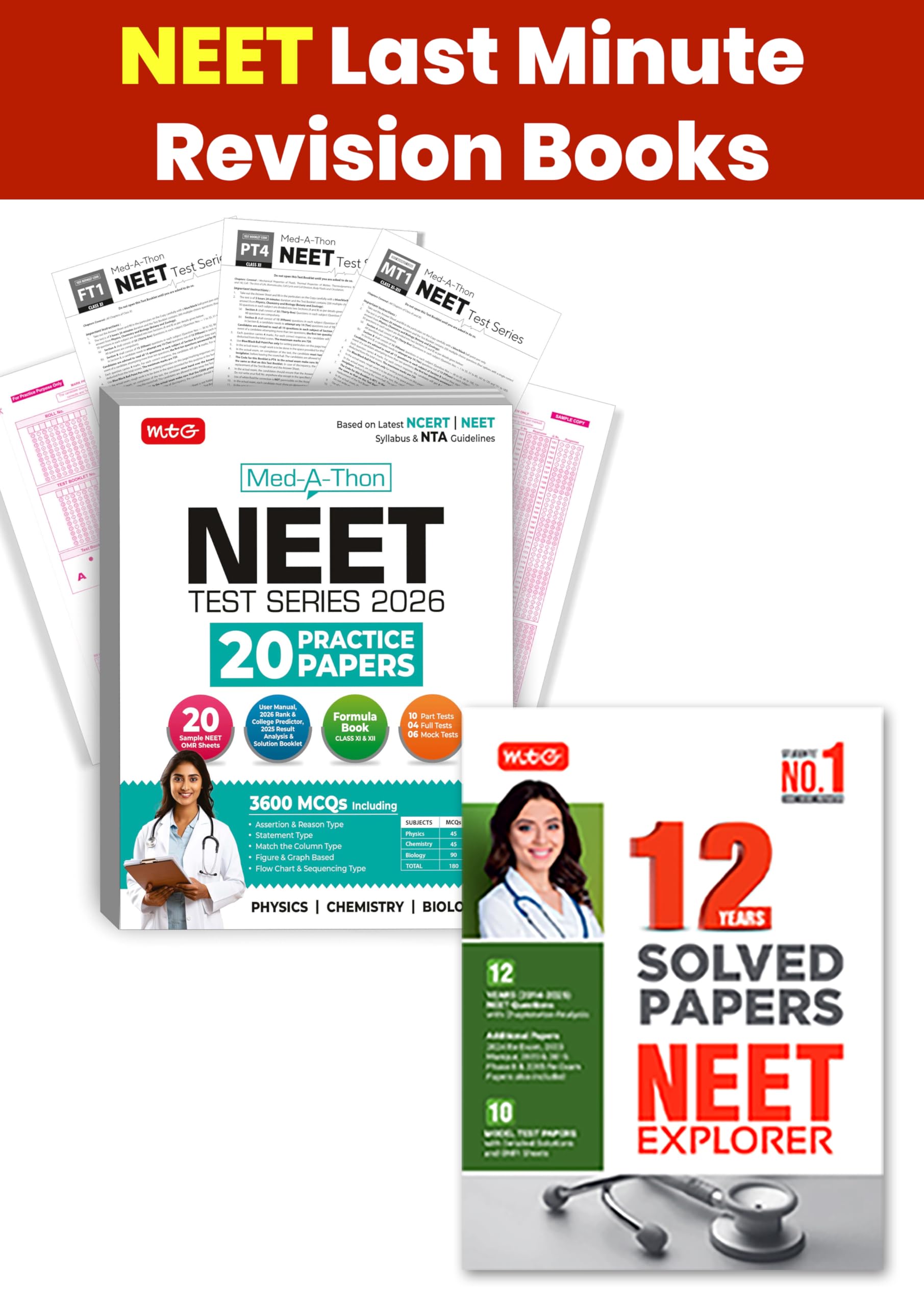 MTG NEET Last Minute Revision Books | Med-A-Thon NEET Test Series